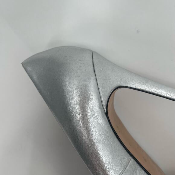 TED BAKER Ryal Heels Size 39 (US Size 9) Pump Silver Bow Metallic Feminine Bride - Picture 7 of 15